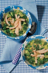 Broccolisuppe mit Fleischkäse-Flädli