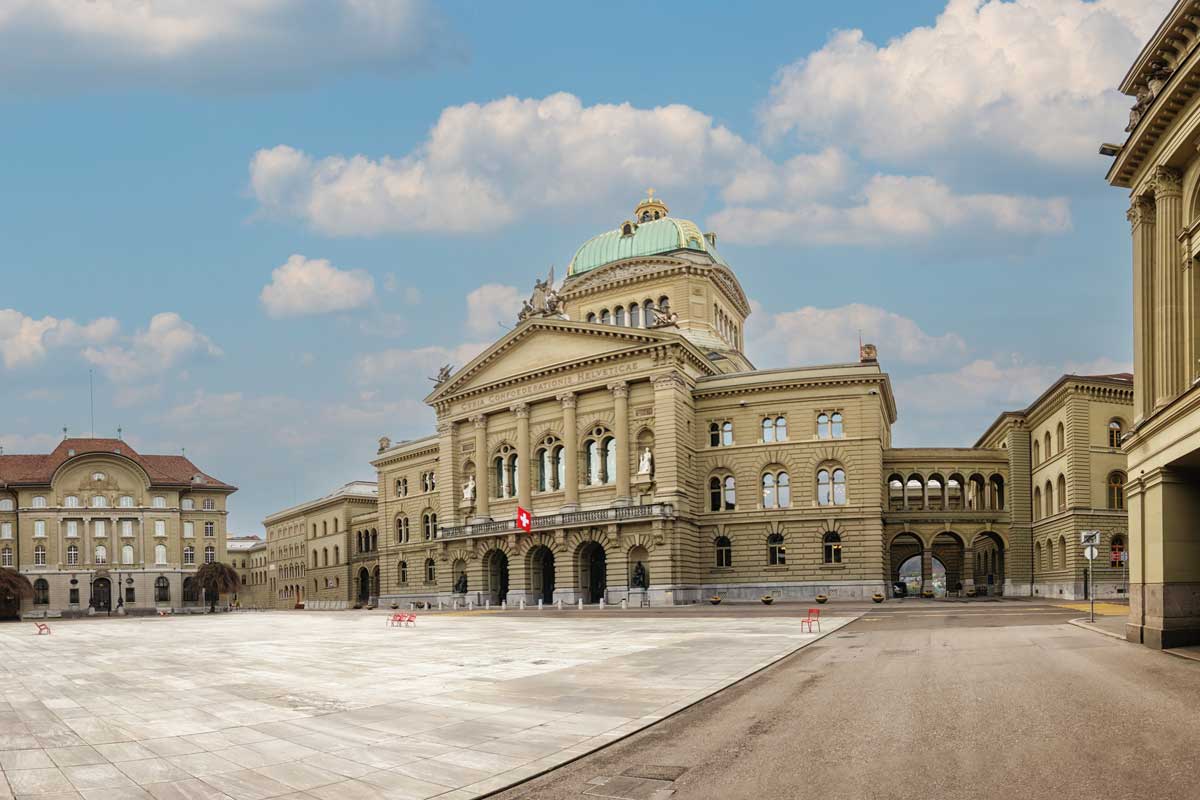 Das Bundeshaus ist der Hauptsitz der Schweiz und ist in Bern.
