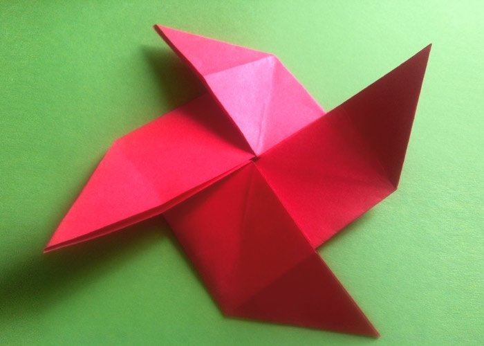 Origami Windrad: Bildanleitung