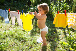 Schonend für Kinderhaut und Geldbeutel Wäsche waschen