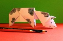 Für Geübte: Origami Kuh basteln
