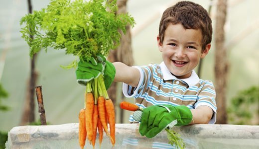 Kindern macht die Gartenarbeit meist viel Spass und mit einem kleinen eigenen Beet lernen sie dazu noch viel über Verantwortung.