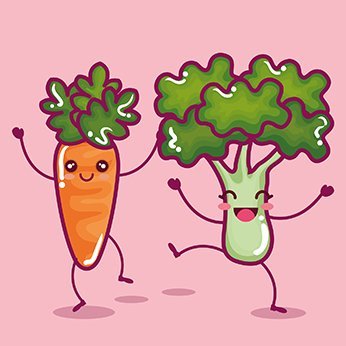 Lassen Sie das Gemüse ruhig tanzen. Kinder freut's, aber beim Essen hilft es wenig.