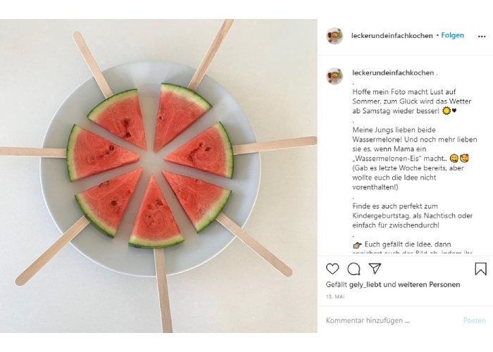 Gesundes Glacé mit Wassermelonen