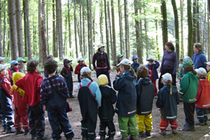 In der Waldschule lernen Primarschüler und Kindergartenkinder gemeinsam.