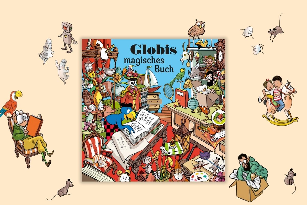 Cover vom ersten Globi Wimmelbuch «Globis magisches Buch»